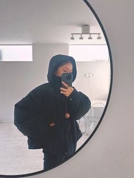 「アイテム（ダウンジャケット/コート）」を使った、mikiviciousさん（レディース・162cm）の秋コーディネート