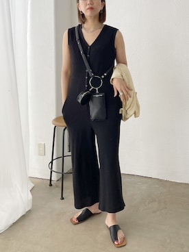 「アイテム（オールインワン・サロペット）」を使った、ほしかよさん（レディース・168cm）の夏コーディネート