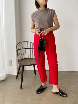 「Shelly island（シェリーアイランド）の編み込みデザインサンダル/グルカサンダル（サンダル）」を使った、ほしかよさん（レディース・168cm）の夏コーディネート