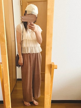 「ROPE' PICNIC（ロペピクニック）のアイテム」を使った、みいさん（レディース・155cm）の夏コーディネート