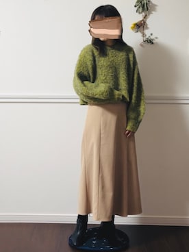 「chocomee（チョコミー）のアイテム（スカート）」を使った、みいさん（レディース・155cm）の冬コーディネート