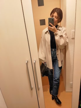 「LOWRYS FARM（ローリーズファーム）のストレッチヒールブーツ　851418（ブーツ）」を使った、くろごまぜんざいさん（レディース・155cm）の冬コーディネート