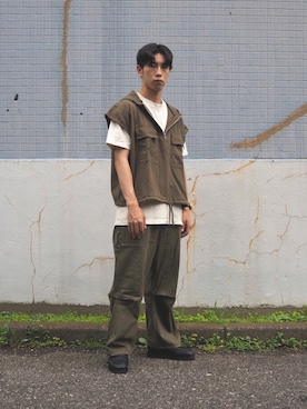 「Badhiya（バディ―ヤ）のアイテム」を使った、とやさん（メンズ・170cm）の夏コーディネート