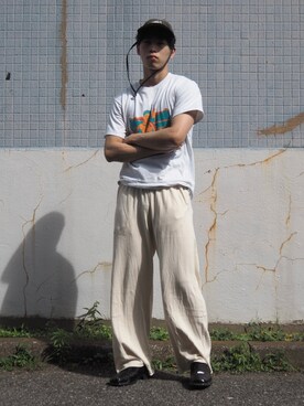 「PHATEE（ファッティー）のアイテム（パンツ）」を使った、とやさん（メンズ・170cm）の夏コーディネート
