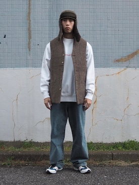 「FUTUR（フューチャー）のアイテム」を使った、とやさん（メンズ・170cm）の冬コーディネート