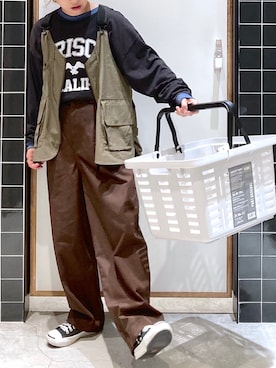 「アクティブ」｜「アイテム（ベスト）」を使った、しも.さん（レディース・153cm）の夏コーディネート