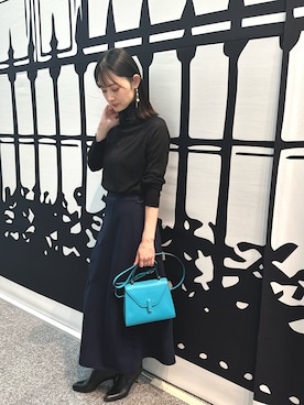 「Valextra（ヴァレクストラ）のアイテム」を使った、Hinaさん（レディース・156cm）の春コーディネート