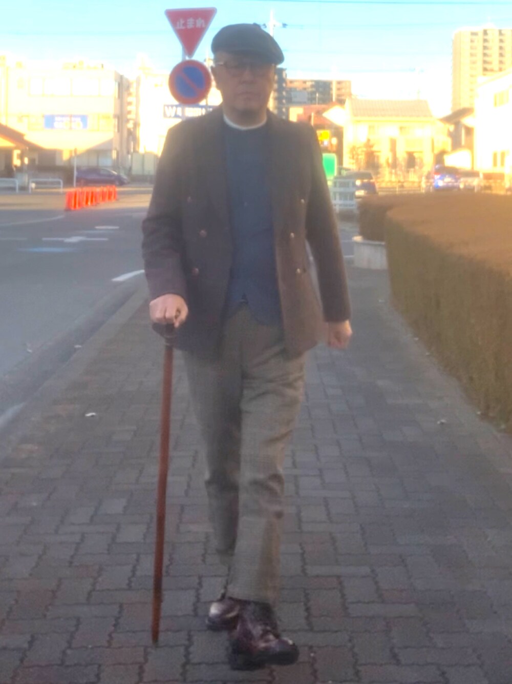 「トラッド、ツイード、フランネルシャツ、キャスケット、WEAR文芸部」｜「中国通販のアイテム（テーラードジャケット、その他）」を使った、でゑさん（メンズ・175cm）の冬コーディネートの1枚目の写真