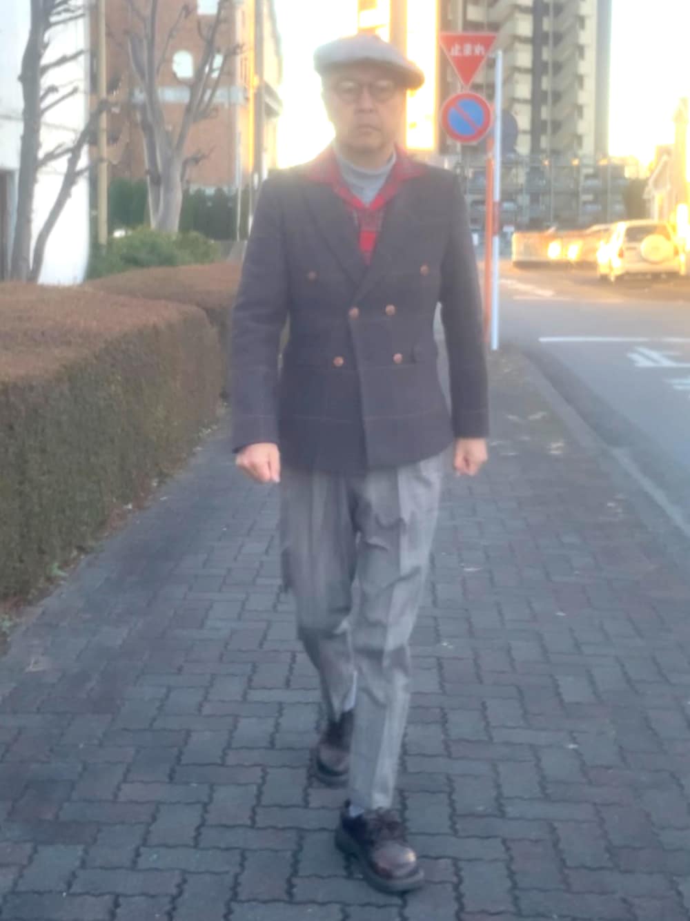 「トラッド、開襟シャツ、ダブルジャケット、タートルネック、WEAR文芸部」｜「中国通販のアイテム（テーラードジャケット、その他）」を使った、でゑさん（メンズ・175cm）の冬コーディネートの1枚目の写真