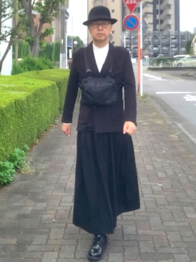 「WEAR文芸部」｜「アイテム（スカート）」を使った、でゑさん（メンズ・175cm）の秋コーディネート