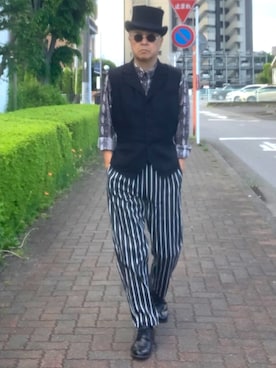 「WEAR文芸部」｜「アイテム（トップス）」を使った、でゑさん（メンズ・175cm）の春コーディネート