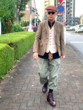 「semantic design（セマンティックデザイン）のアイテム（ジャケット/アウター）」を使った、でゑさん（メンズ・175cm）の秋コーディネート
