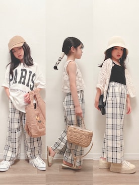 「アイテム（バッグ）」を使った、RIOさん（キッズ・120cm）の夏コーディネート