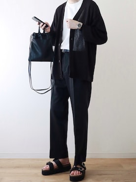 「MAISON SPECIAL（メゾンスペシャル）のアイテム（サンダル）」を使った、kitsuneさん（メンズ・182cm）の夏コーディネート