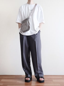 「MAISON SPECIAL（メゾンスペシャル）のアイテム（サンダル）」を使った、kitsuneさん（メンズ・182cm）の夏コーディネート