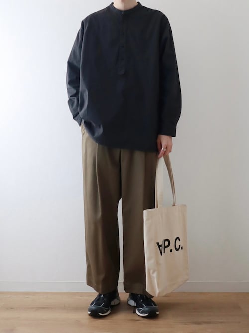 band collar over bosom shirt（シャツ/ブラウス）｜RYU（リュー）の 