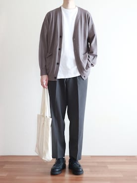「アイテム（カーディガン/ボレロ）」を使った、kitsuneさん（メンズ・182cm）の秋コーディネート