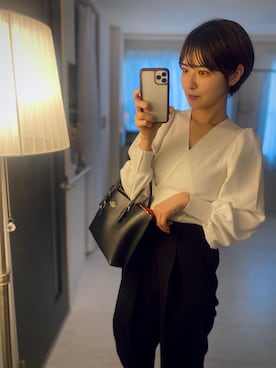 「Diosfront（ディオスフロント）のアイテム（パンツ）」を使った、tamaさん（レディース・162cm）の春コーディネート