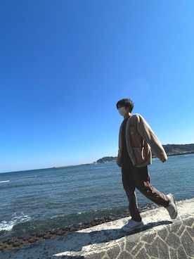 「Lee（リー）のアイテム（ノーカラージャケット）」を使った、りんさん（メンズ・168cm）の春コーディネート