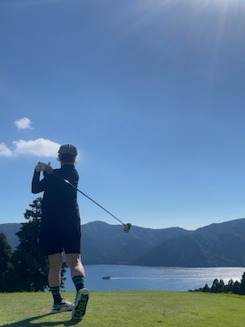 「Saturdays Golf（サタデーズゴルフ）のSeersucker SS Polo（ポロシャツ）」を使った、rina.tさん（レディース・169cm）の夏コーディネート
