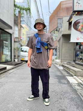 「blackmeans（ブラックミーンズ）のアイテム（トップス）」を使った、LHP福岡店 staffさん（メンズ・165cm）の夏コーディネート