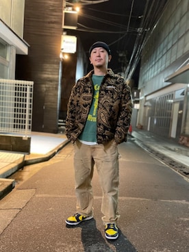 「A4A（エーフォーエー）のアイテム（ブルゾン）」を使った、LHP福岡店 staffさん（メンズ・165cm）の秋コーディネート