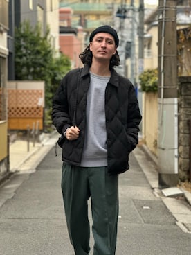 「アイテム（エコバッグ/サブバッグ）」を使った、キアヌ/ Keanuさん（メンズ・186cm）の冬コーディネート