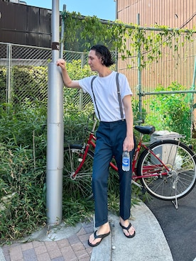 「Dickies（ディッキーズ）のアイテム」を使った、キアヌ/ Keanuさん（メンズ・186cm）の夏コーディネート