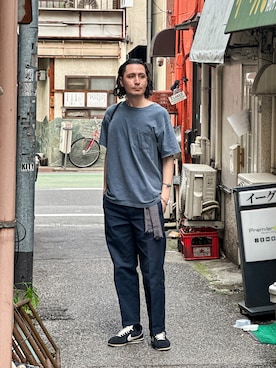 「アイテム（エコバッグ/サブバッグ）」を使った、キアヌ/ Keanuさん（メンズ・186cm）の春コーディネート