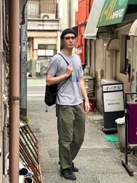 「アイテム（エコバッグ/サブバッグ）」を使った、キアヌ/ Keanuさん（メンズ・186cm）の秋コーディネート