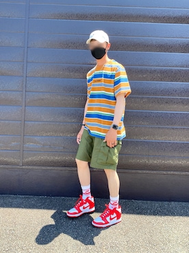 「真夏のアクティブスタイル」｜「アイテム（キャップ）」を使った、TTY®︎さん（メンズ・174cm）の夏コーディネート