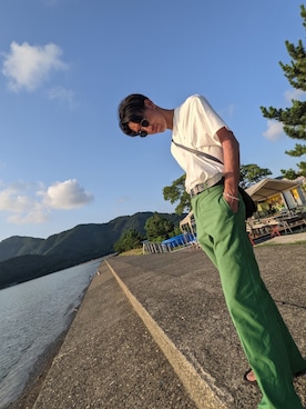 「韓国風コーデ」｜「アイテム（アクセサリー）」を使った、のっちさん（メンズ・181cm）の夏コーディネート