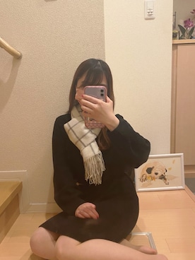 「マフラーコーデ」｜「アイテム（ワンピース/ドレス）」を使った、る ち ゃ ん 𓃟 さん（レディース・148cm）の秋コーディネート