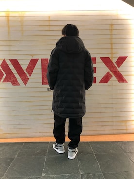 「AVIREX（アヴィレックス）のアイテム（ダウンジャケット/コート）」を使った、ふく。さん（メンズ・175cm）の冬コーディネート