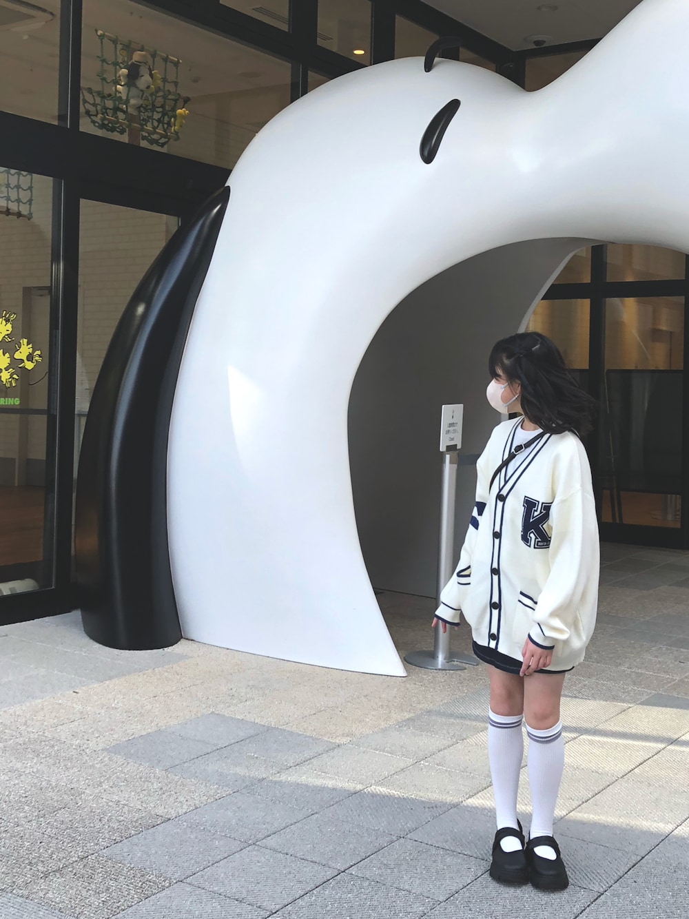 「GLOBAL WORKの消臭/2Pハイソックス/989904（ソックス/靴下、ブラック系）」を使った、nami *さん（キッズ・138cm）の春コーディネートの1枚目の写真