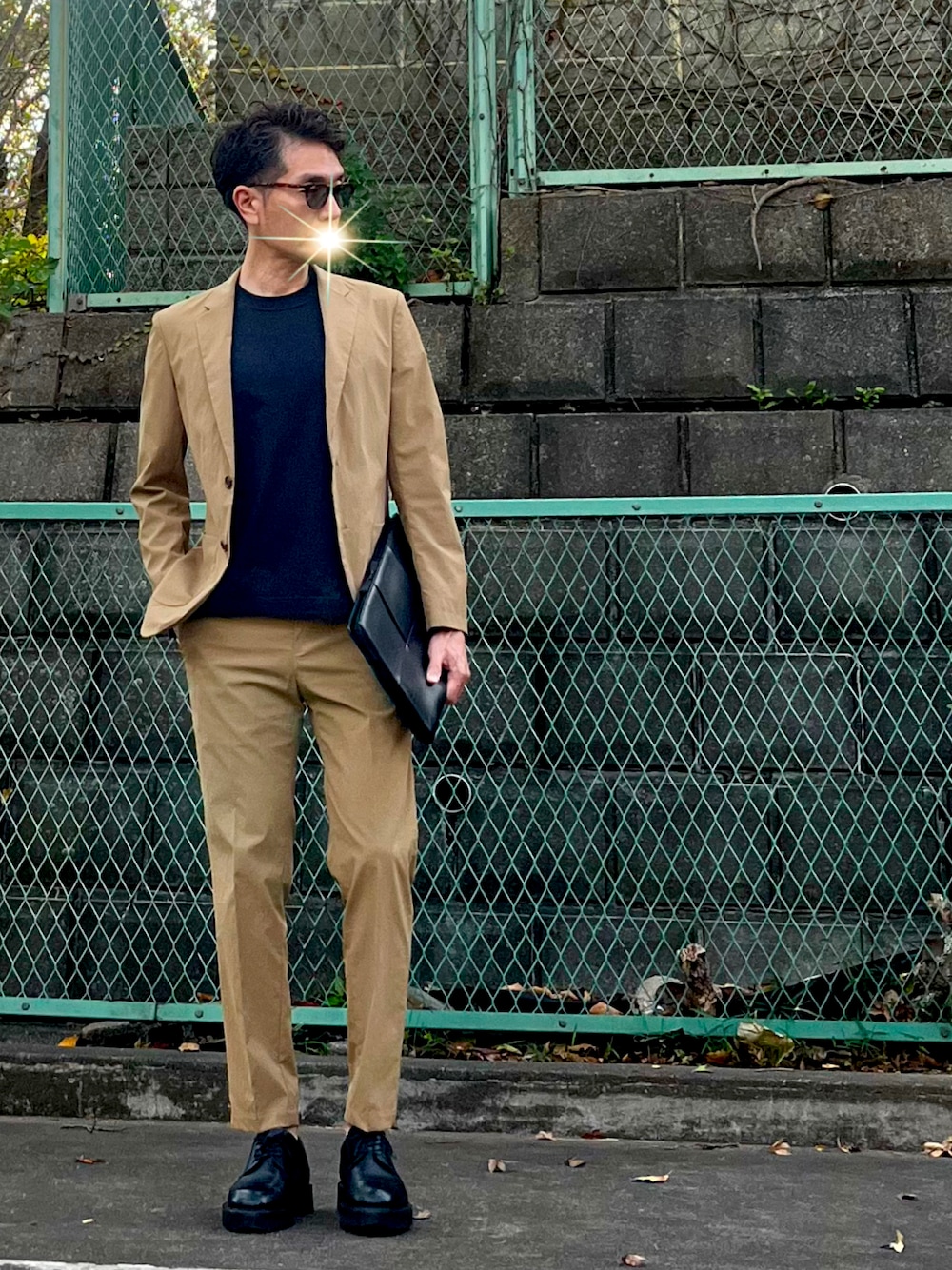 UNITED ARROWSのセットアップ（ベージュ系）を使ったメンズ人気