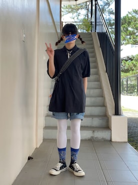 「アイテム（シューズ）」を使った、年金さん（レディース・156cm）の夏コーディネート