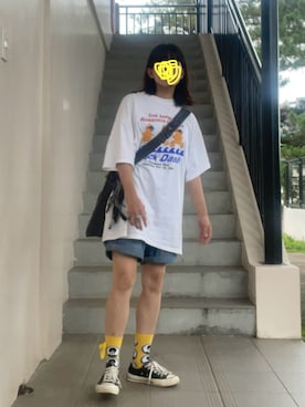 「アイテム（その他パンツ）」を使った、年金さん（レディース・156cm）の夏コーディネート