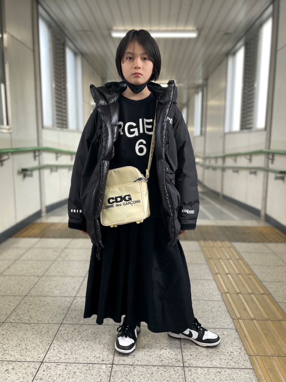 コムデギャルソンガールネイビー ダウンコート