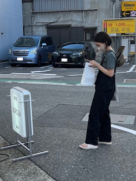 「サファリハット」｜「アイテム（サロペット/オーバーオール）」を使った、ｍｏｅさん（レディース・159cm）の夏コーディネート