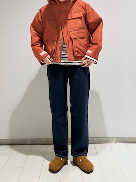 「アイテム（サンダル）」を使った、ｍｏｅさん（レディース・159cm）の冬コーディネート