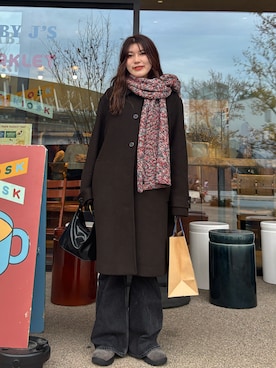 「アイテム（ステンカラーコート）」を使った、Tokukoさん（レディース・155cm）の冬コーディネート