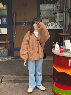 「SUBU（スブ）のアイテム（スリッポン）」を使った、Tokukoさん（レディース・154cm）の冬コーディネート