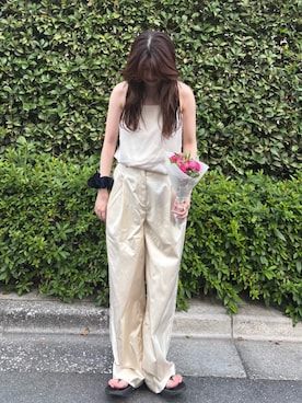 「アイテム（シュシュ）」を使った、Tokukoさん（レディース・155cm）の夏コーディネート