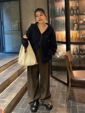 「Hender Scheme（エンダースキーマ）のアイテム（ハンドバッグ）」を使った、Tokukoさん（レディース・155cm）の秋コーディネート