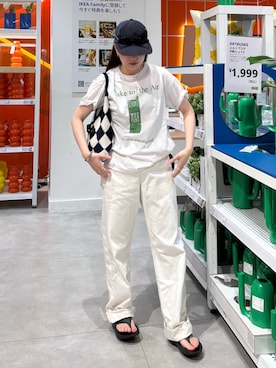 「アイテム（ハンドバッグ）」を使った、Tokukoさん（レディース・155cm）の夏コーディネート