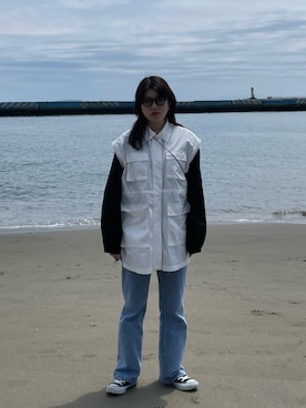 「BEAUTY&YOUTH UNITED ARROWS（ビューティーアンドユースユナイテッドアローズ）のアイテム（シャツ/ブラウス）」を使った、Tokukoさん（レディース・154cm）の春コーディネート
