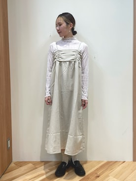 「Samansa Mos2 blue（サマンサモスモスブルー）のアイテム（ローファー）」を使った、arisaさん（レディース・161cm）の秋コーディネート