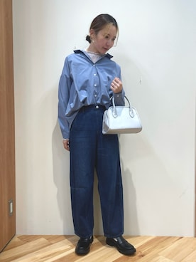 「Samansa Mos2 blue（サマンサモスモスブルー）のアイテム（ローファー）」を使った、arisaさん（レディース・161cm）の秋コーディネート