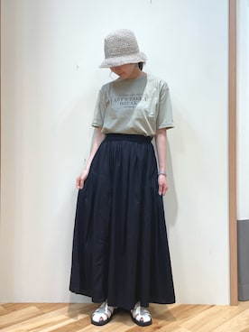 「Samansa Mos2 blue（サマンサモスモスブルー）のアイテム（サンダル）」を使った、arisaさん（レディース・160cm）の夏コーディネート